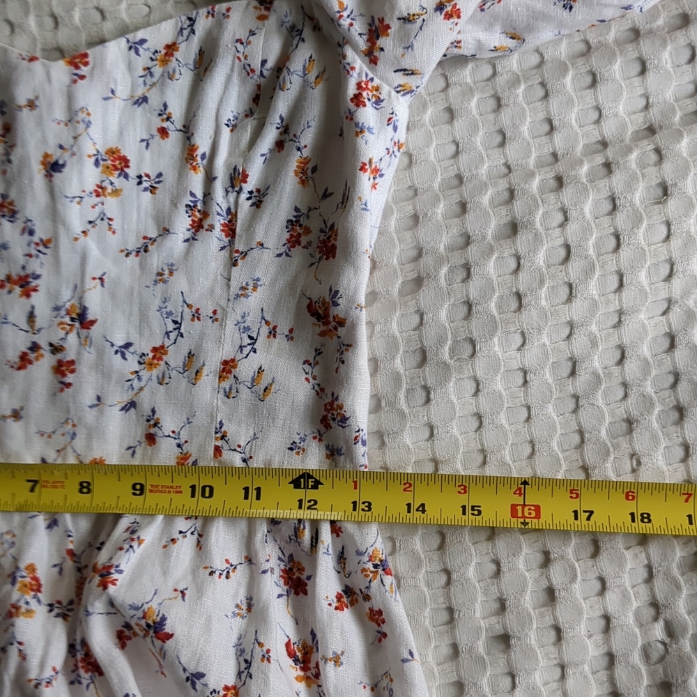 Reformation Harris Gabrielle Linen Mini Dress‎ Puff Sleeve Floral Size 4 - Picture 10 of 12